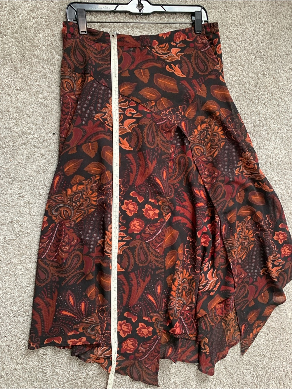 Y2K Coldwater Creek Paisley Floral Midi Skirt in Black and Red - Picture 6 of 7